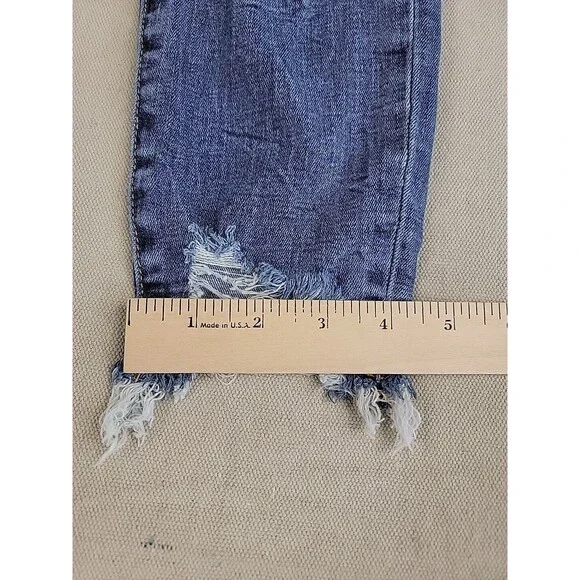 Good American Jeans‎ Womens 2 23x26 Skinny Distressed Stretch Mid Rise Modern - Picture 4 of 11